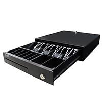 CAJON DE DINERO GHIA GCD481 / ACERO / 4 BILLETES / 8 MONEDAS / RJ11 / NEGRO