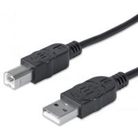 [CB-232] CABLE USB,MANHATTAN,33382, V2.0 A-B  3.0M, NEGRO
