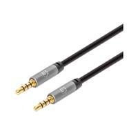 [CB-2639] CABLE AUDIO,MANHATTAN,355995, ESTEREO 3.5MM M-M 2.0M NEGRO/ALUMINIO PLATEADO