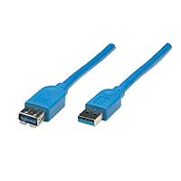[CB-2962] CABLE USB,MANHATTAN,322447, V3.2 EXT. TIPO A  3.0M AZUL, 5 G
