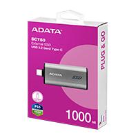 UNIDAD DE ESTADO SOLIDO EXTERNO 1TB ADATA SC750 PORTATIL USB TIPO C NEGRO WINDOWS MAC LINUX ANDROID PS4/5 XBOX SERIES X S (SC750-1000G-CCBK)
