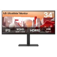 [MNL-2933] MONITOR PC LG B2B 34BA75QE-B CURVO ULTRAWIDE QHD 34, PANEL IPS,3440X1440,21:09,ALTAVOZ 5WX2,BRILLO 300CD/M2,SRGB 99%,CONTR 1000:1,3800R,60HZ,TR 5MS,HDR10,USB-C,HDMI,DISPLAYPORT,RJ-45,VESA 100X100 MM