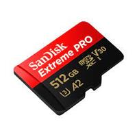 [RAM-4259] MEMORIA SANDISK MICRO SDXC 512GB EXTREME PRO 200MB/S 4K CLASE 10 A2 V30 C/ADAPTADOR SDSQXCD-512G-GN6MA