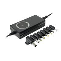 [AC-4836] CARGADOR UNIVERSAL INTELIGENTE CON PUNTAS INTERCAMBIABLES Y PUERTO USB PERFECT CHOICE - NEGRO