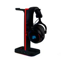 [AC-9386] BASE GAMER BALAM RUSH ATLAS HR760 / SOPORTE PARA DIADEMA / ILUMINACION RGB / 2X USB A / NEGRO / BR-931502