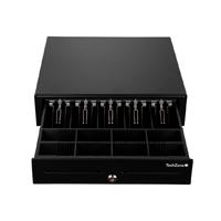 [CAJ-37] CAJON DE DINERO - TECHZONE - TZBE5B8M100 - COMPARTIMENTO PARA 5 BILLETES Y 8 MONEDAS - GAVETA REMOVIBLE - 3 SISTEMAS DE APERTURA - NEGRO