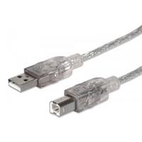 [CB-358] CABLE USB,MANHATTAN,345408, V2.0 A-B  5.0M  PLATA