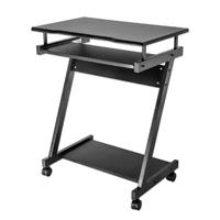 [MO-63] ESCRITORIO,MANHATTAN,207690, COMPACTO NEGRO CON RUEDAS Y BANDEJA PARA TECLADO, REPISA INFERIOR PARA CPU