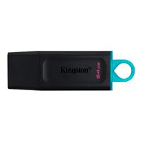 MEMORIA FLASH USB KINGSTON DATA TRAVELER EXODIA 64GB GEN 1 3.2 TIPO A NEGRO C/ANILLO AZUL OCEAN (DTX/64GB)