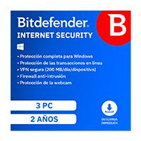 [SWS-3834] ESD BITDEFENDER INTERNET SECURITY / 3 USUARIOS / 2 AÑOS (ENTREGA ELECTRONICA)