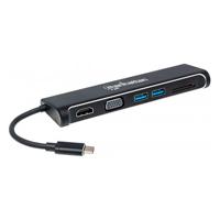 [AC-6445] DOCKING,MANHATTAN,152631,4-1,USB-C A HDMI VGA 2 USB 3.1 LECTOR TARJETAS SD M-H
