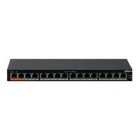 SWITCH POE/ DAHUA/ DH-PFS3016-16GT-190/ 16 PTO POE GIGABIT/ 190 WATTS TOTALES/ LOS 2 PTO NARANJAS SOPORTAN HI-POE ESTANDAR/ SWITCHING 32 GBPS/ TASA DE REENVIO DE PAQUETES 23.808 MBPS/ PROTECCION CONT