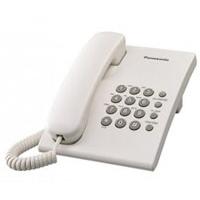 [TEL-4] TELEFONO PANASONIC KX-TS500MEW ALAMBRICO BASICO UNILINEA SIN MEMORIAS CONTROL DE VOLUMEN 4 NIVELES REMARCACION ULTIMO NUMERO BLANCO