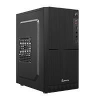 [CS-765] GABINETE QUARONI FRENTE ABS, NEGRO TIPO ALUMINO CEPILLADO CON ENCENDIDO Y PUERTOS LATERALES, MICRO ATX / MINI ITX, FUENTE DE PODER INCLUIDA DE 500W