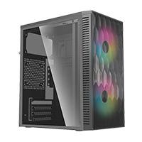 [CS-859] GABINETE ACTECK FUJI GC470 / MINI TORRE / MICRO ATX , MINI ITX / FUENTE 500W / VENTILADOR RGB / PANEL ACRILICO, METAL / NEGRO / AC-935838