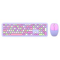 [KB-956] KIT 2 EN 1 TECLADO Y MOUSE INALAMBRICO CREATOR CHIC MK47 / 110 TECLAS / MEMBRANA / RATON OPTICO / USB 2.4 GHZ / 2 BOTONES SCROLL / MORADO / AC-935173