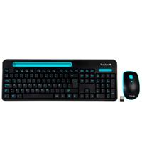 [KB-876] TECLADO/MOUSE TECHZONE TZ20COMB02-INA INALAMBRICO RANURA SOPORTE AZUL