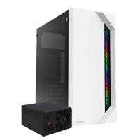 GABINETE ACTECK VIKEN GM434 / MEDIA TORRE / MICRO ATX, MINI ITX / FUENTE 500W / ILUMINACION RGB / PANEL CRISTAL TEMPLADO, METAL / BLANCO / AC-935708